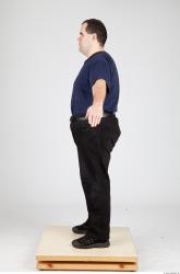 Whole Body Man White Casual Overweight Studio photo references